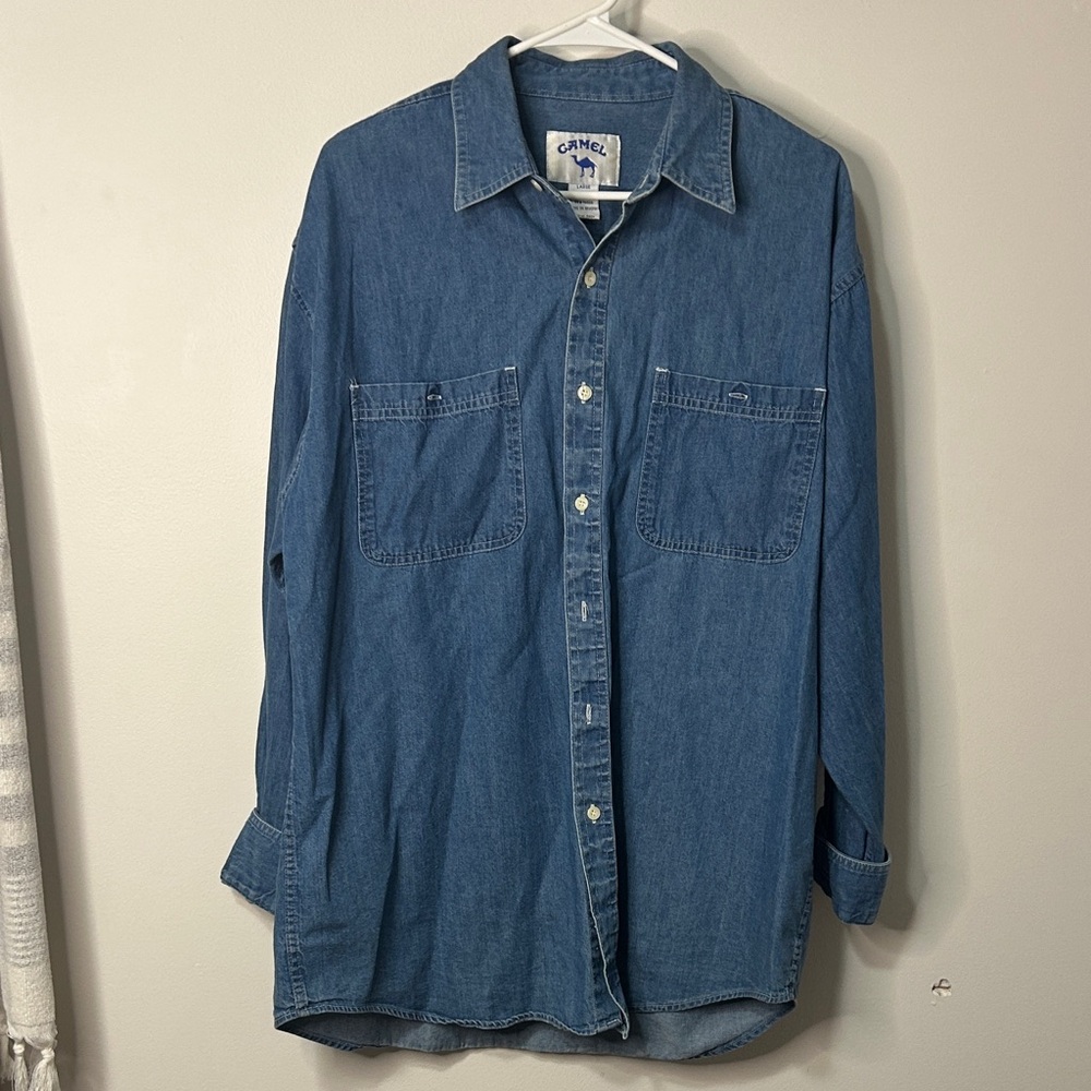 Vintage camel Embroidered Joe Camel Denim Shirt with Colorful Design size L - Picture 4 of 6